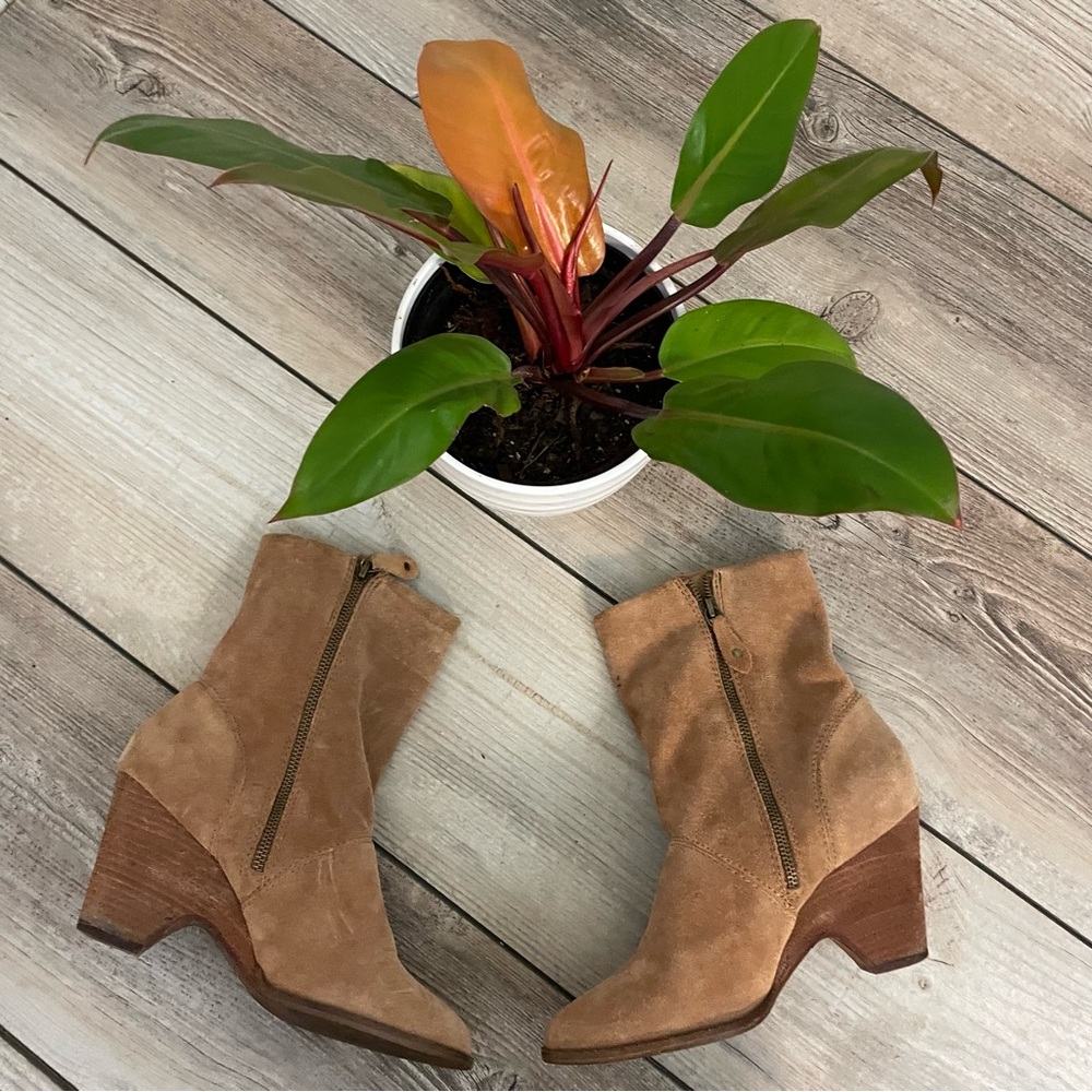 Kelsi Dagger Houston Suede‎ Boots Women’s 8.5 Leather Cottagecore Western - Picture 2 of 9